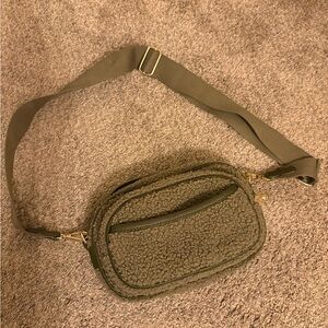 Laundry By Shelli Segal Green Sherpa Crossbody Bag
